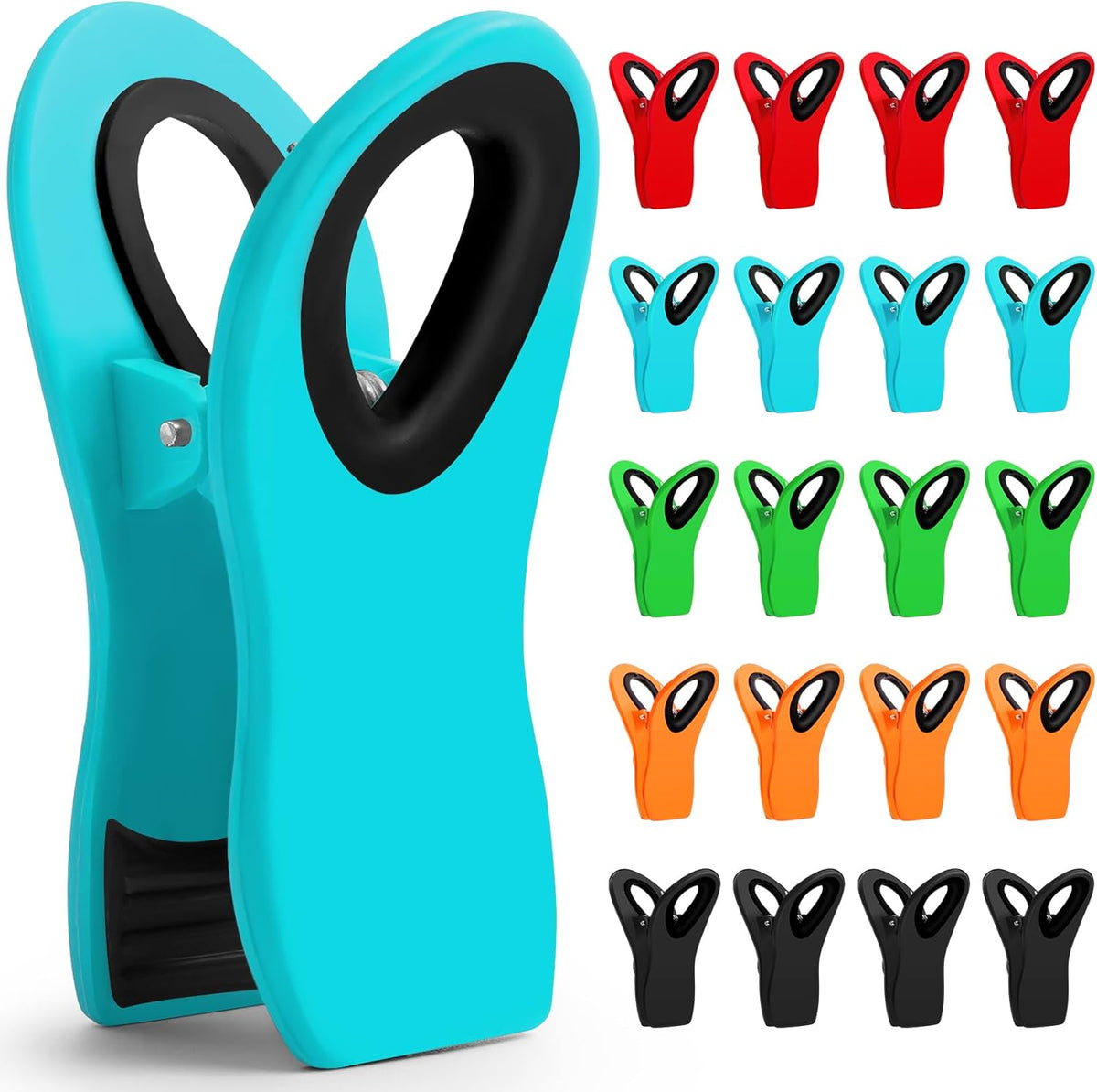 12 Pack Chip Clips Bag Clips, Magnetic Bag Clip for Food Storage | Heavy duty, plastic food clip for chips, snack, kitchen, refrigerator, garden, sewing, fabric, clothes pins