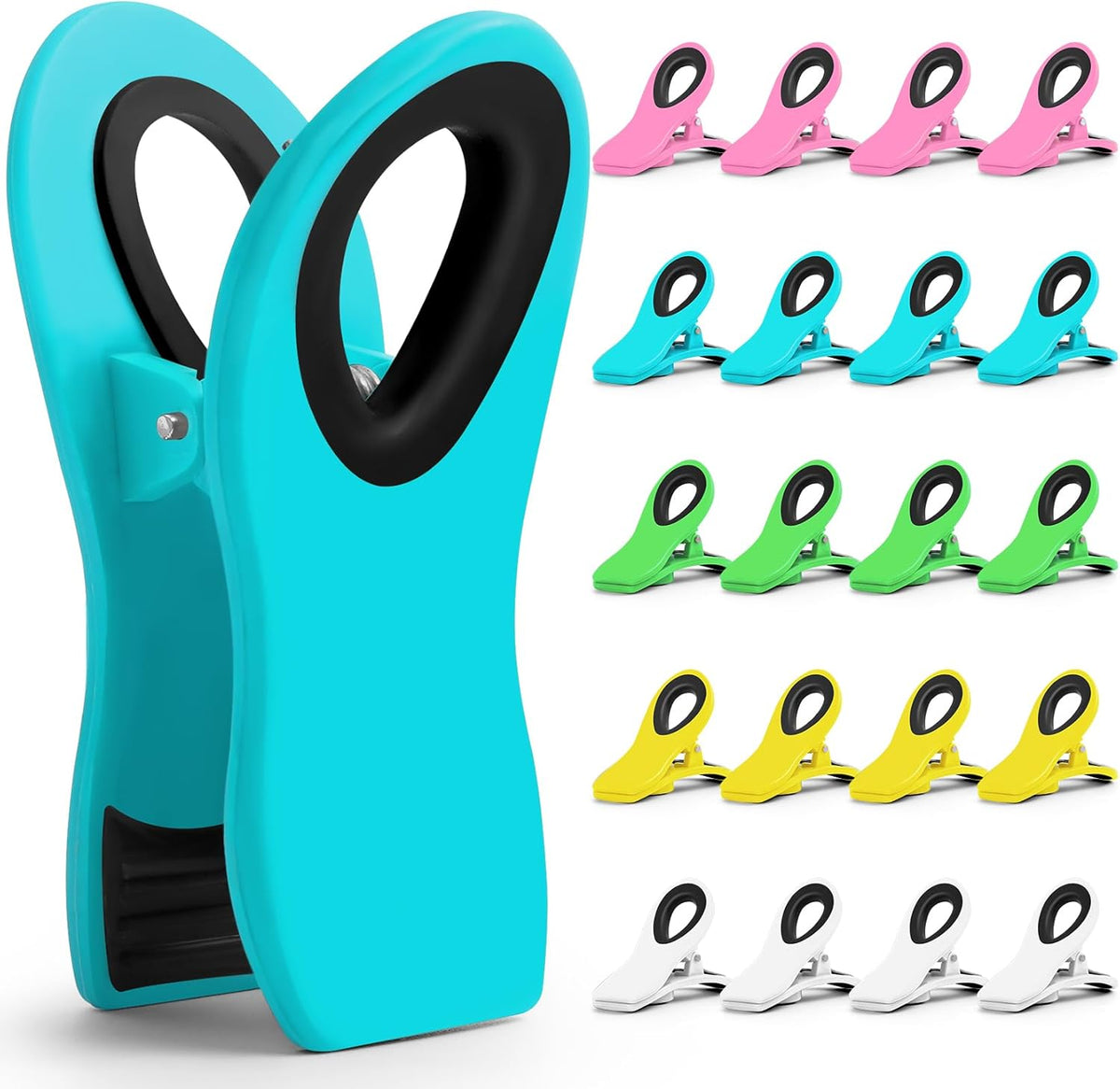 12 Pack Chip Clips Bag Clips, Magnetic Bag Clip for Food Storage | Heavy duty, plastic food clip for chips, snack, kitchen, refrigerator, garden, sewing, fabric, clothes pins