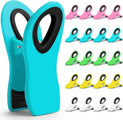 12 Pack Chip Clips Bag Clips, Magnetic Bag Clip for Food Storage | Heavy duty, plastic food clip for chips, snack, kitchen, refrigerator, garden, sewing, fabric, clothes pins