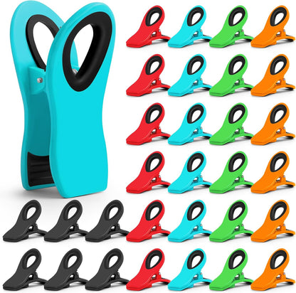 12 Pack Chip Clips Bag Clips, Magnetic Bag Clip for Food Storage | Heavy duty, plastic food clip for chips, snack, kitchen, refrigerator, garden, sewing, fabric, clothes pins