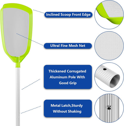 Pool Skimmer Net with Pole, Ultra-Fine Mesh, 72-Inch Total Length