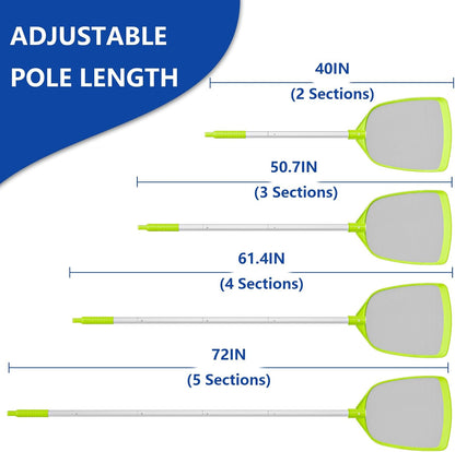 Pool Skimmer Net with Pole, Ultra-Fine Mesh, 72-Inch Total Length