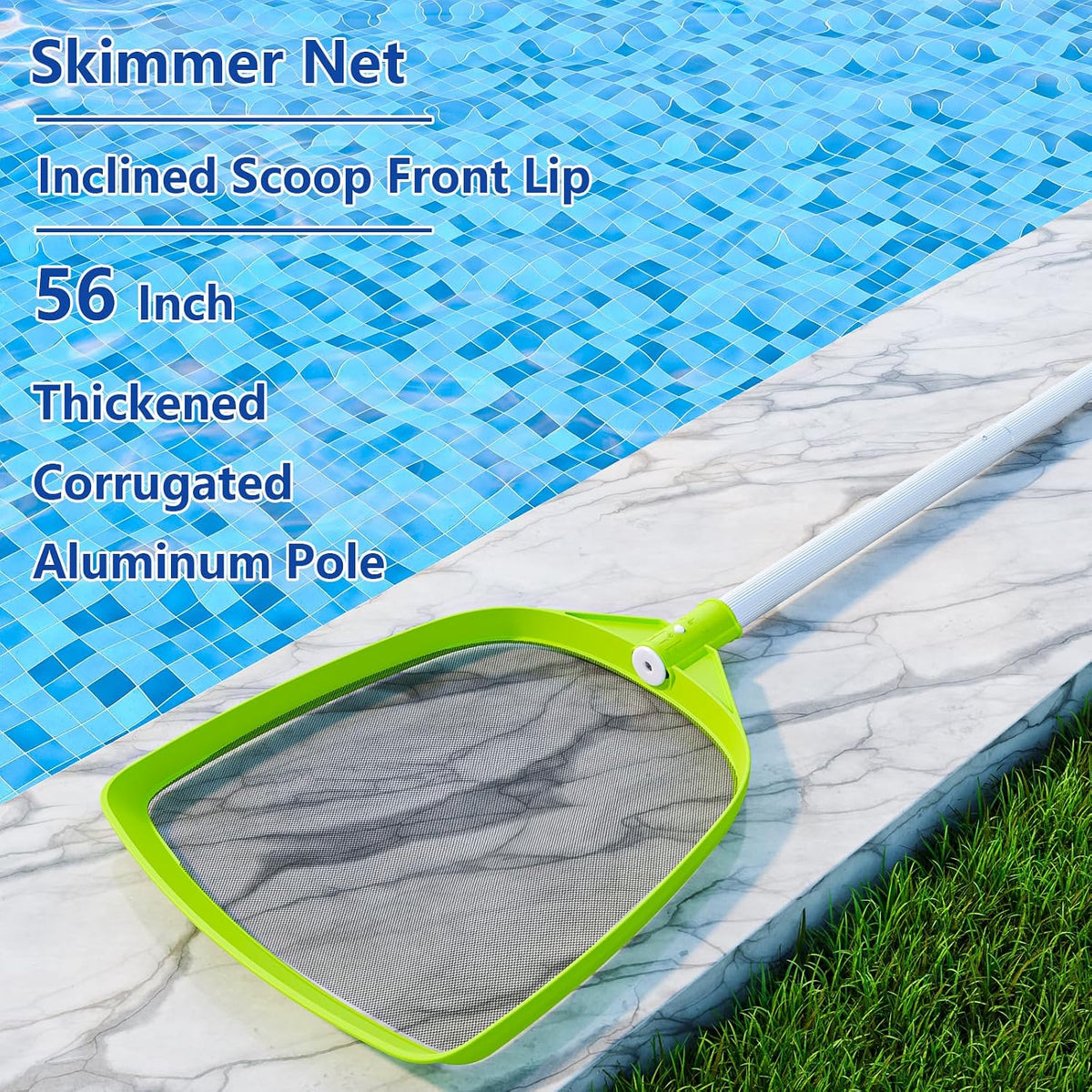 Pool Skimmer Net with Pole, Ultra-Fine Mesh, 72-Inch Total Length