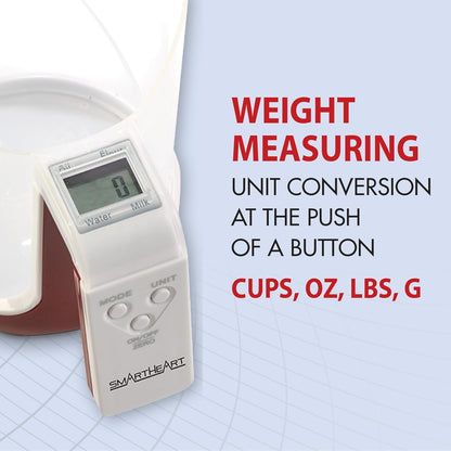 Digital Kitchen Measuring Cup Scale | 4 Cup Food Scale, Detachable Washable Cup, Tare, 5 Modes, g/lb-oz/fl oz/cup, Liquid & Dry Ingredients