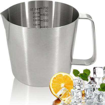 Stainless Steel Measuring Cup, Dual Scale 700ml 24oz with Handle