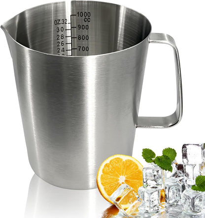 Stainless Steel Measuring Cup, Dual Scale 700ml 24oz with Handle