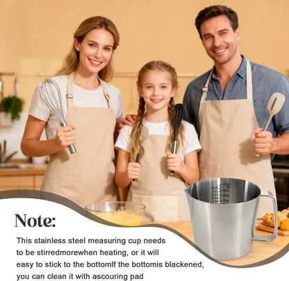 Stainless Steel Measuring Cup, Dual Scale 700ml 24oz with Handle