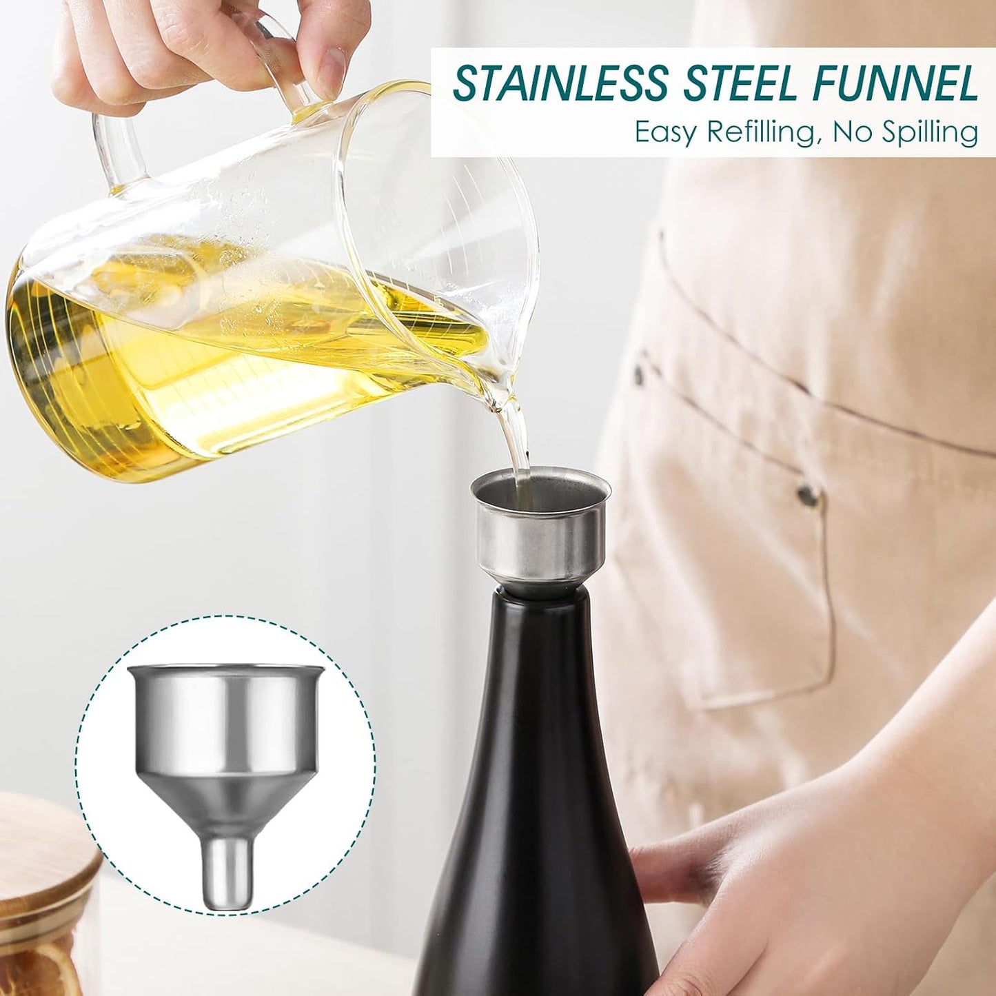 20 Oz Ceramic Olive Oil Dispenser Bottle, Oil and Vinegar, Cream | Drip Free Spout and Airtight Seal, Handcrafted Ceramic with Unique Rustic Design, Versatile for Oil, Vinegar, and Dressings