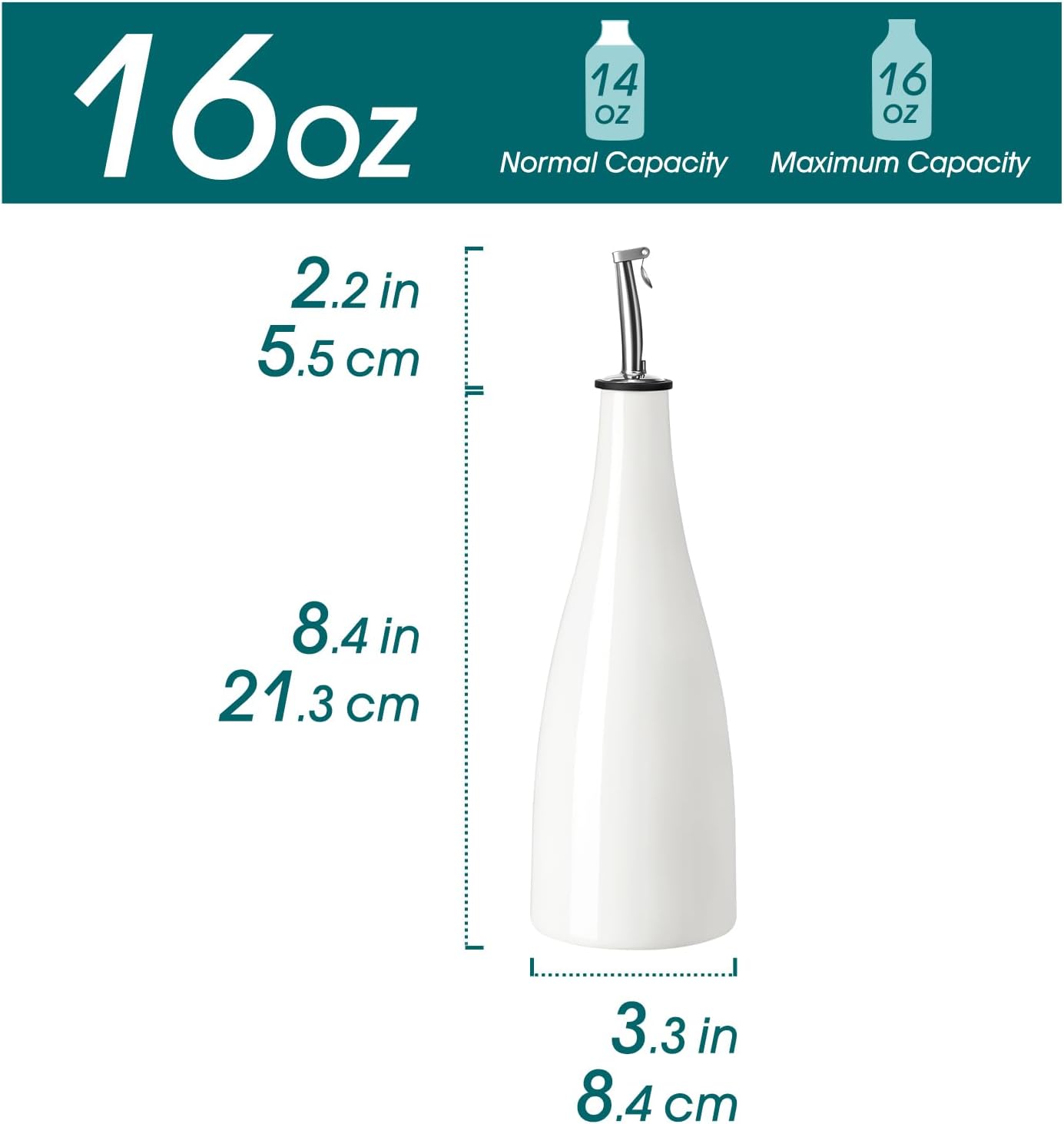 20 Oz Ceramic Olive Oil Dispenser Bottle, Oil and Vinegar, Cream | Drip Free Spout and Airtight Seal, Handcrafted Ceramic with Unique Rustic Design, Versatile for Oil, Vinegar, and Dressings