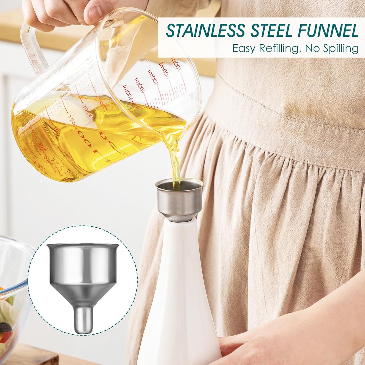 20 Oz Ceramic Olive Oil Dispenser Bottle, Oil and Vinegar, Cream | Drip Free Spout and Airtight Seal, Handcrafted Ceramic with Unique Rustic Design, Versatile for Oil, Vinegar, and Dressings