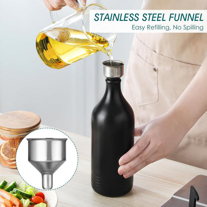 20 Oz Ceramic Olive Oil Dispenser Bottle, Oil and Vinegar, Cream | Drip Free Spout and Airtight Seal, Handcrafted Ceramic with Unique Rustic Design, Versatile for Oil, Vinegar, and Dressings
