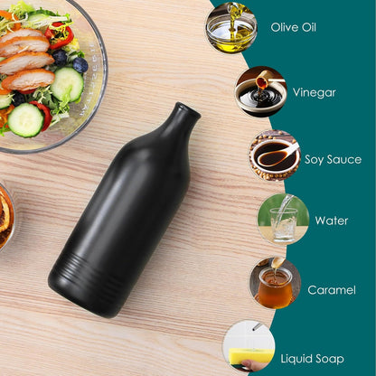 20 Oz Ceramic Olive Oil Dispenser Bottle, Oil and Vinegar, Cream | Drip Free Spout and Airtight Seal, Handcrafted Ceramic with Unique Rustic Design, Versatile for Oil, Vinegar, and Dressings