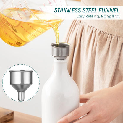 20 Oz Ceramic Olive Oil Dispenser Bottle, Oil and Vinegar, Cream | Drip Free Spout and Airtight Seal, Handcrafted Ceramic with Unique Rustic Design, Versatile for Oil, Vinegar, and Dressings