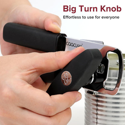 Multifunction Magnetic Manual Can Opener and Bottle Opener, Black