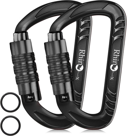 12kN Heavy Duty Carabiner Clips | 2697 lbs Capacity, For Pets, Outdoor, Camping, Hiking, Hammock, Dog Leash Harness, Keychains