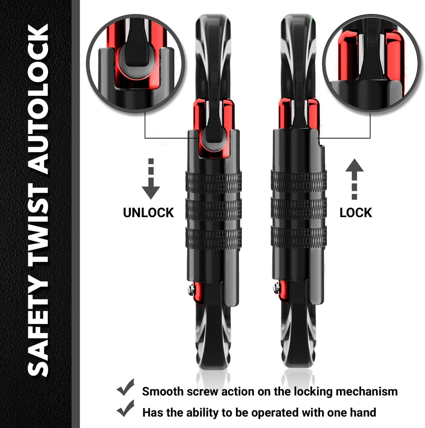 12kN Heavy Duty Carabiner Clips | 2697 lbs Capacity, For Pets, Outdoor, Camping, Hiking, Hammock, Dog Leash Harness, Keychains