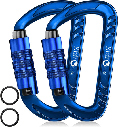 12kN Heavy Duty Carabiner Clips | 2697 lbs Capacity, For Pets, Outdoor, Camping, Hiking, Hammock, Dog Leash Harness, Keychains