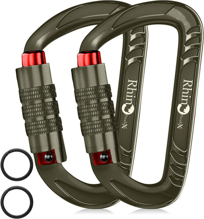 12kN Heavy Duty Carabiner Clips | 2697 lbs Capacity, For Pets, Outdoor, Camping, Hiking, Hammock, Dog Leash Harness, Keychains