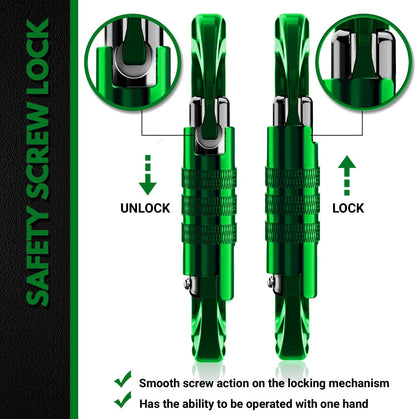 12kN Heavy Duty Carabiner Clips | 2697 lbs Capacity, For Pets, Outdoor, Camping, Hiking, Hammock, Dog Leash Harness, Keychains