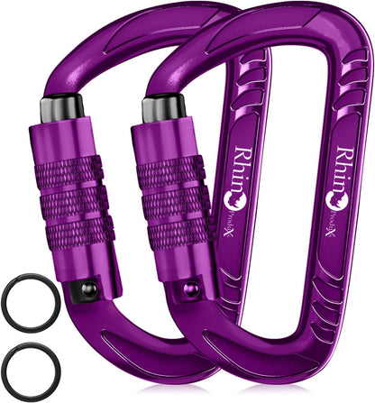12kN Heavy Duty Carabiner Clips | 2697 lbs Capacity, For Pets, Outdoor, Camping, Hiking, Hammock, Dog Leash Harness, Keychains