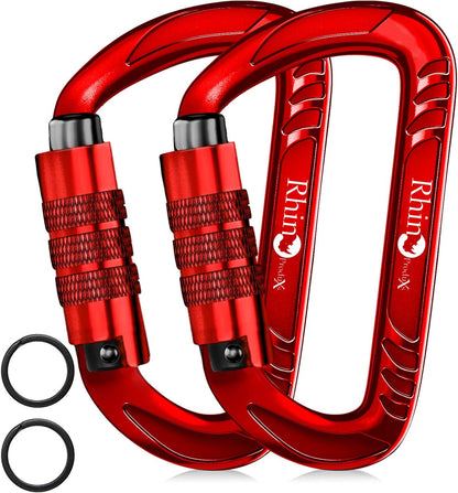 12kN Heavy Duty Carabiner Clips | 2697 lbs Capacity, For Pets, Outdoor, Camping, Hiking, Hammock, Dog Leash Harness, Keychains