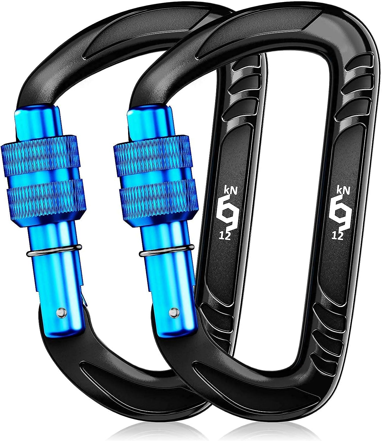 12kN Heavy Duty Carabiner Clips | 2697 lbs Capacity, For Pets, Outdoor, Camping, Hiking, Hammock, Dog Leash Harness, Keychains