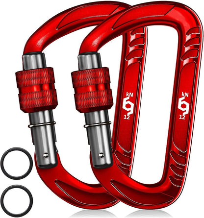 12kN Heavy Duty Carabiner Clips | 2697 lbs Capacity, For Pets, Outdoor, Camping, Hiking, Hammock, Dog Leash Harness, Keychains