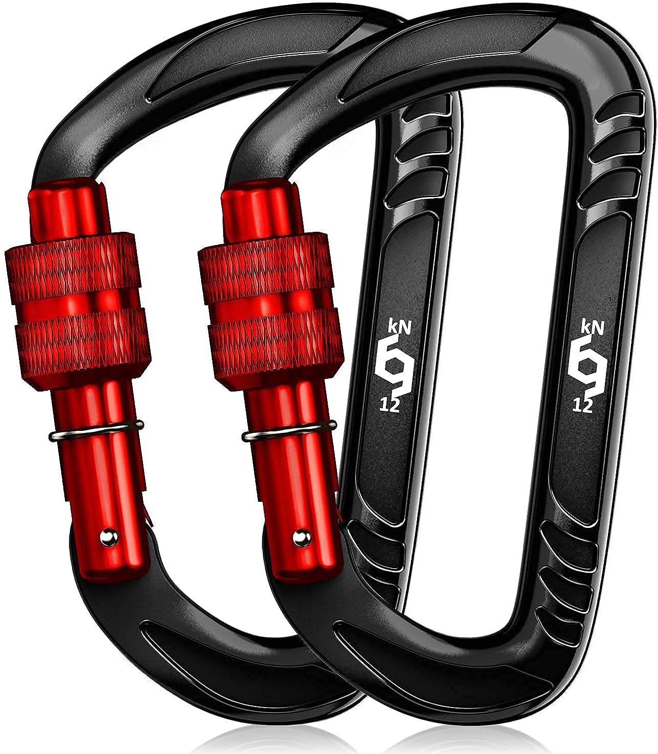 12kN Heavy Duty Carabiner Clips | 2697 lbs Capacity, For Pets, Outdoor, Camping, Hiking, Hammock, Dog Leash Harness, Keychains