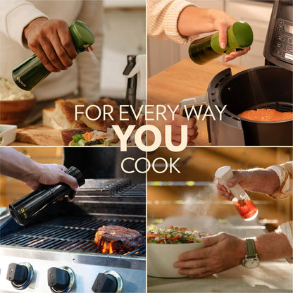 OLIVIA SIGNATURE Oil Sprayer for Cooking, 200ml Glass, Green/Gold