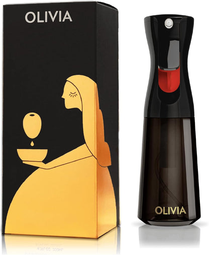 OLIVIA SIGNATURE Oil Sprayer for Cooking, 200ml Glass, Green/Gold