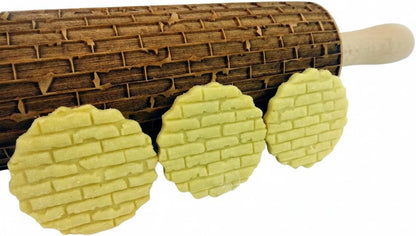 FLOWERING VINE Embossing Rolling Pin. Laser Engraved Dough Roller with Climbing Flowers Pattern for Embossed Cookies or Pottery