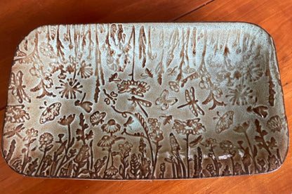 FLOWERING VINE Embossing Rolling Pin. Laser Engraved Dough Roller with Climbing Flowers Pattern for Embossed Cookies or Pottery