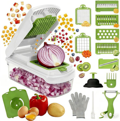 7 Blades Adjustable Mandoline Slicer, Multifunctional Veggie & Fruit Cutter