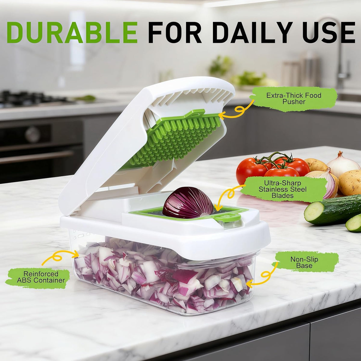 7 Blades Adjustable Mandoline Slicer, Multifunctional Veggie & Fruit Cutter