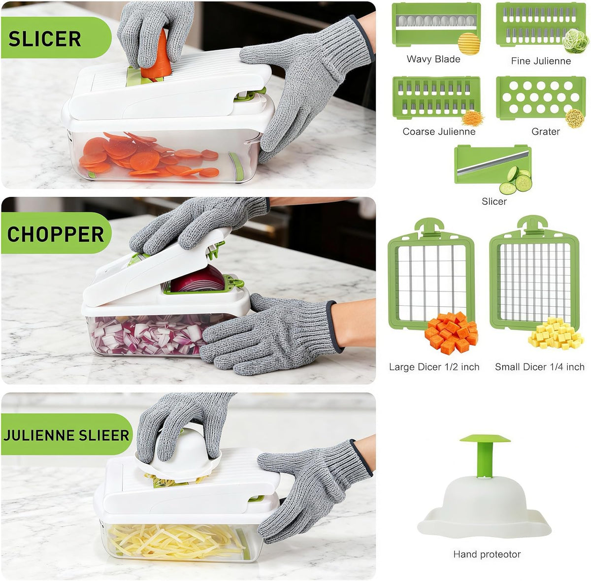 7 Blades Adjustable Mandoline Slicer, Multifunctional Veggie & Fruit Cutter