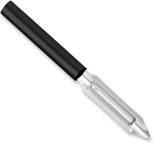 Deluxe Vegetable Peeler (W241), Black Handle | 2" Stainless Steel Swiveling Blade, Black Resin Handle