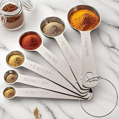 TILUCK Stainless Steel Measuring Cups & Spoons Set,Coffee Scoop Spoon | Kitchen Gadgets for Cooking & Baking,Set of 13