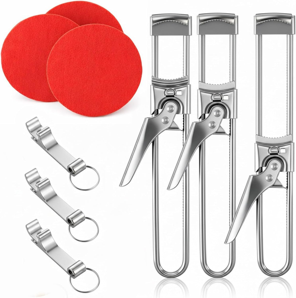 2 Pack Adjustable Stainless Steel Jar Opener with Keychain Bottle Open