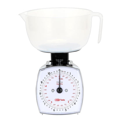11lb Analog Food Scale Mechanical Dial Kitchen Scale, Removable Measuring Cup, Tare Function, Kitchen Friendly