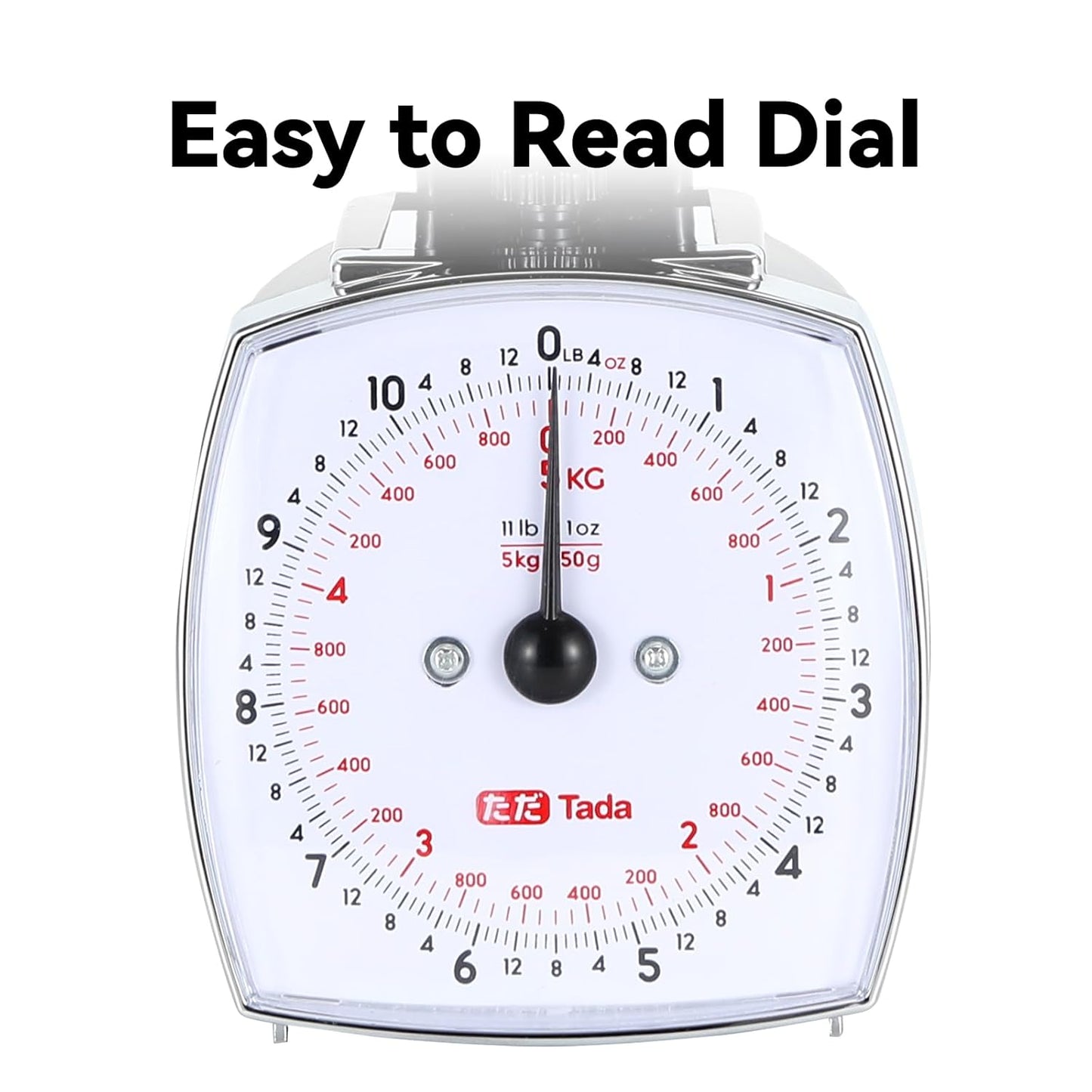 11lb Analog Food Scale Mechanical Dial Kitchen Scale, Removable Measuring Cup, Tare Function, Kitchen Friendly