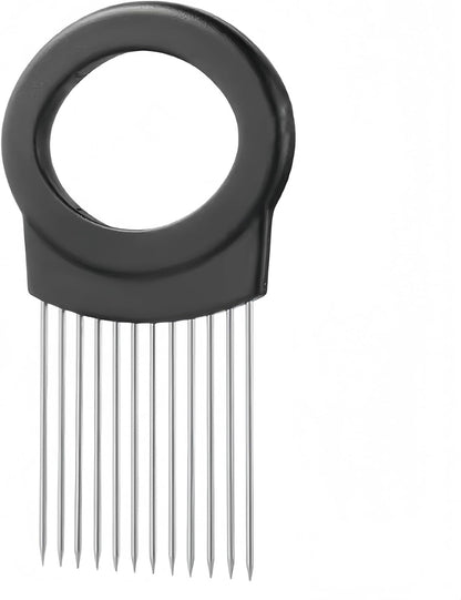 Onion Slicer, Stainless Steel Onion Holder for Slicing with Protective Case, Onion Cutter Tool for Meat Lemon Potato Tomato Avocado Egg Kitchen Slicing Assistant Tool (1 PCS)