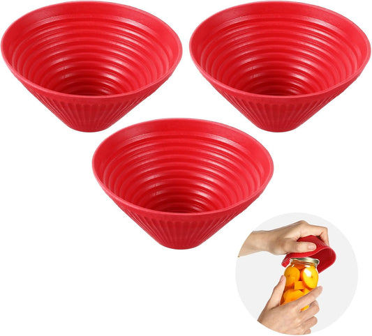 3 Pack Rubber Jar Opener, 3.7 Inch Round Silicone Jar Opener Gripper for Seniors with Arthritis Weak Hands, Non Slip Jars Lid Openers Kitchen Lid Cap Gripper Pads Multi-function Coasters