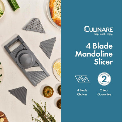 Multi-Blade Mandoline Slicer, Vegetable, Cheese Chopper and Grater, 4 Interchangeable Blades, Safety Guard, Non-Slip Base