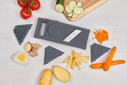 Multi-Blade Mandoline Slicer, Vegetable, Cheese Chopper and Grater, 4 Interchangeable Blades, Safety Guard, Non-Slip Base
