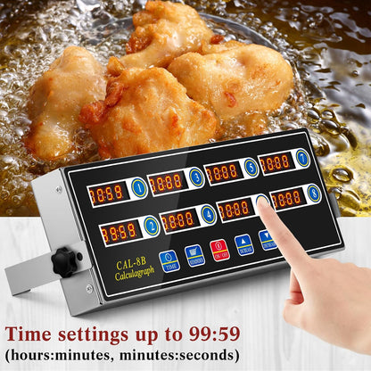 1 Pack Commercial Digital Kitchen Timer for Cooking, 8 Channel