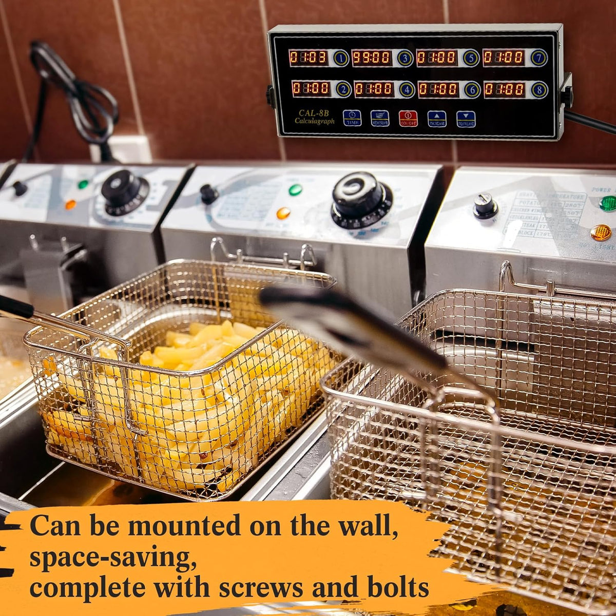 1 Pack Commercial Digital Kitchen Timer for Cooking, 8 Channel