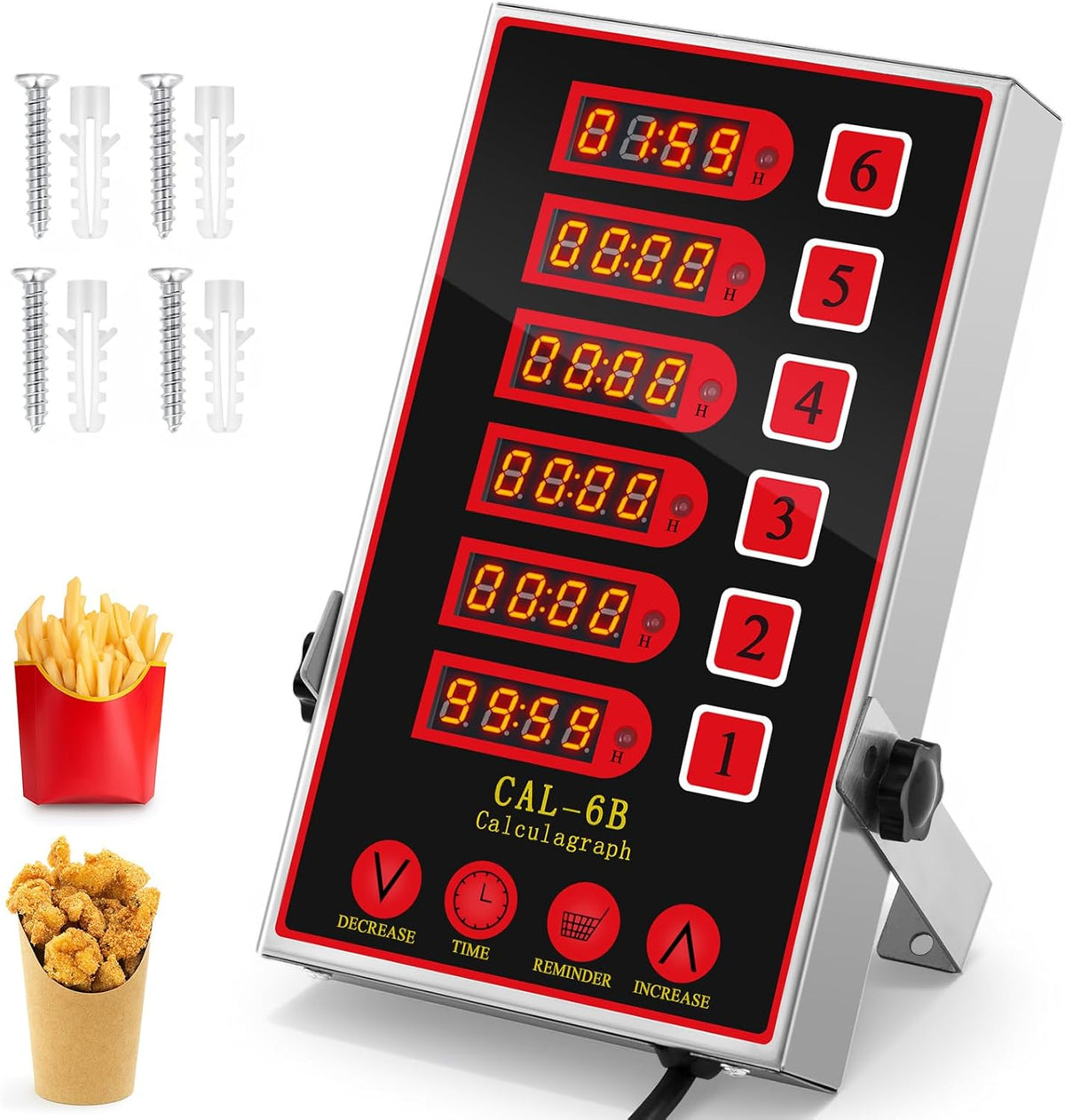 1 Pack Commercial Digital Kitchen Timer for Cooking, 8 Channel
