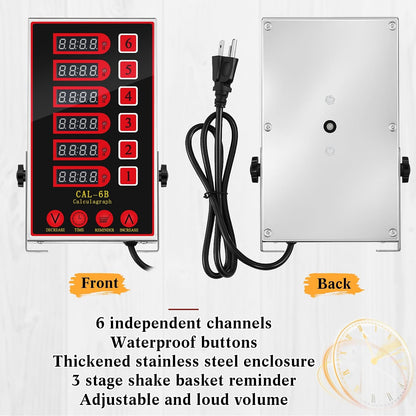 1 Pack Commercial Digital Kitchen Timer for Cooking, 8 Channel
