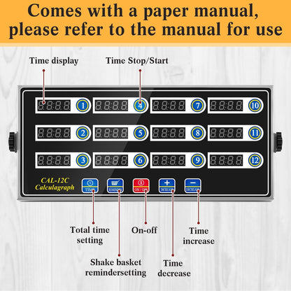 1 Pack Commercial Digital Kitchen Timer for Cooking, 8 Channel
