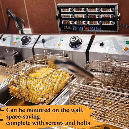 1 Pack Commercial Digital Kitchen Timer for Cooking, 8 Channel